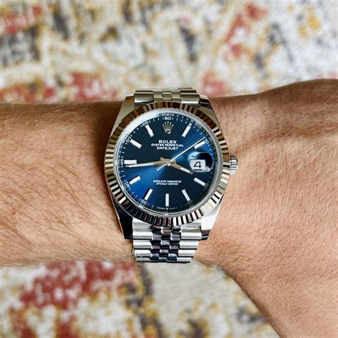 rolex datejust 41 blue fluted jubilee|Rolex Datejust blue dial 41mm.